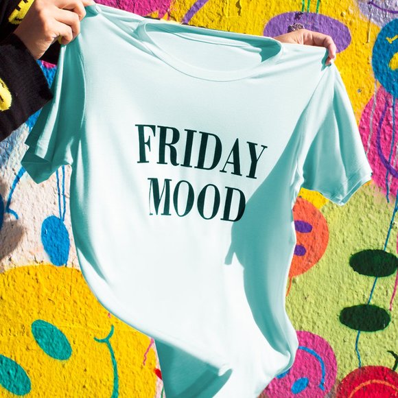 Friday Mood Graphic Tee, Casual Weekend Vibes Shirt , trendy Statement T-Shirt - Picture 2 of 2
